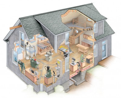 Fine Woodworking, architectural rendering