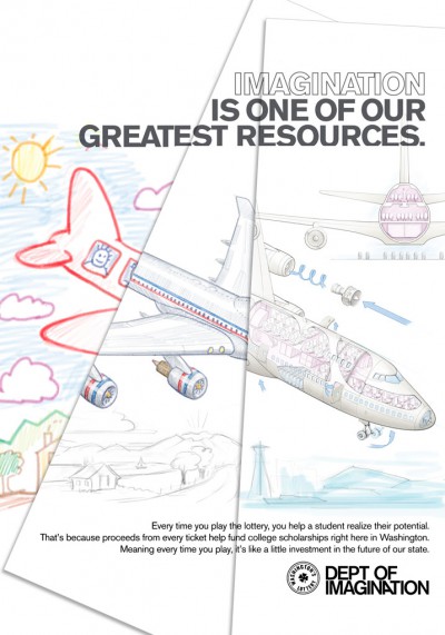 advertising illustration Boeing 747 cut-a-way