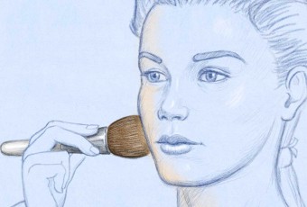 female face drawing, pencil portraits. makeup