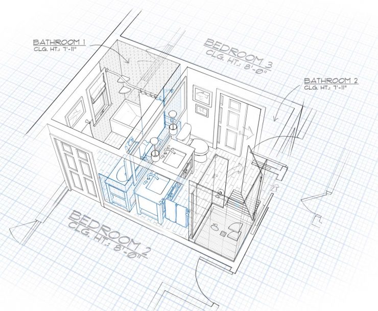 Interior Design Rendering Bathroom Remodel